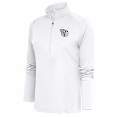 Cleveland Guardians Antigua Women's Brushed Metallic Tribute Half-Zip Pullover Top White