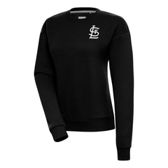 St. Louis Cardinals Antigua Women's Brushed Metallic Victory Pullover Sweatshirt Black