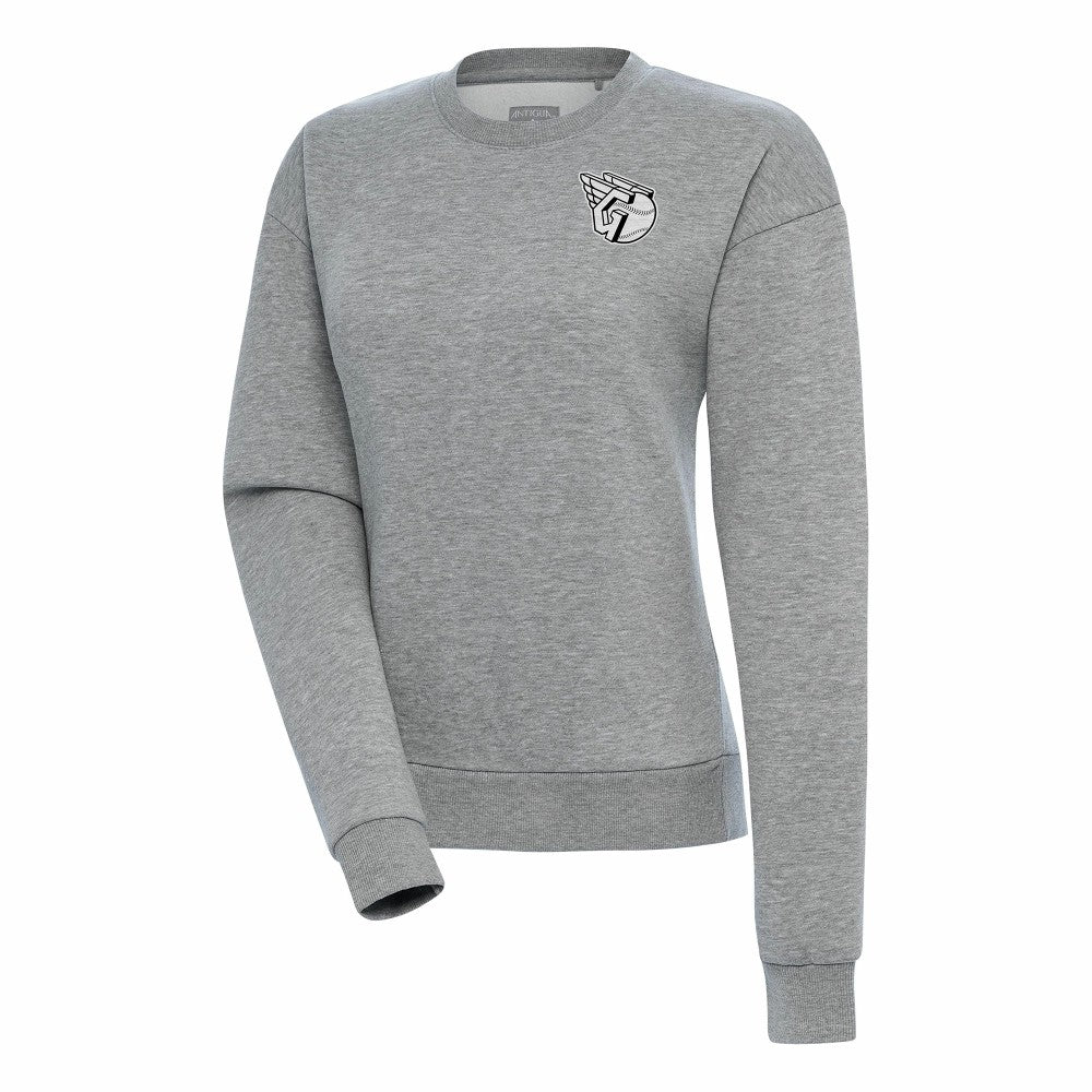 Cleveland Guardians Antigua Women's Brushed Metallic Victory Pullover Sweatshirt Heather Gray