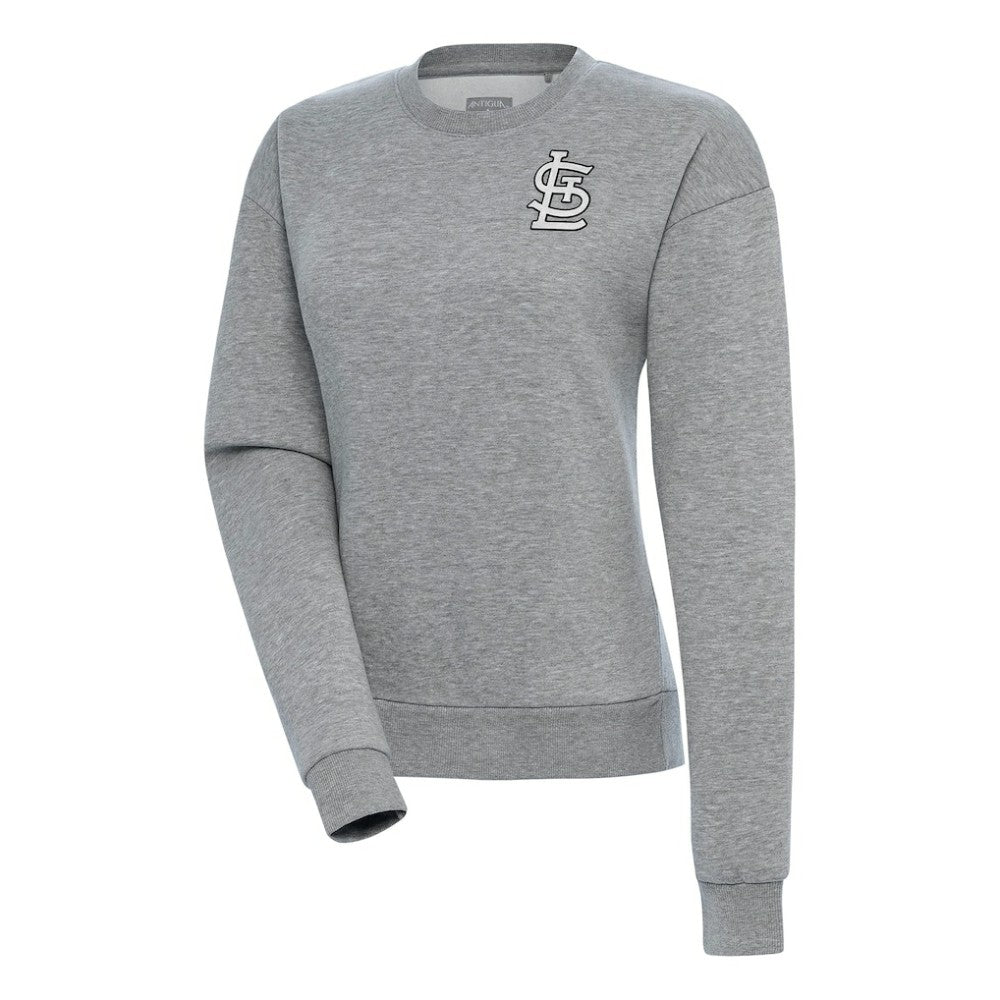 St. Louis Cardinals Antigua Women's Brushed Metallic Victory Pullover Sweatshirt Heather Gray