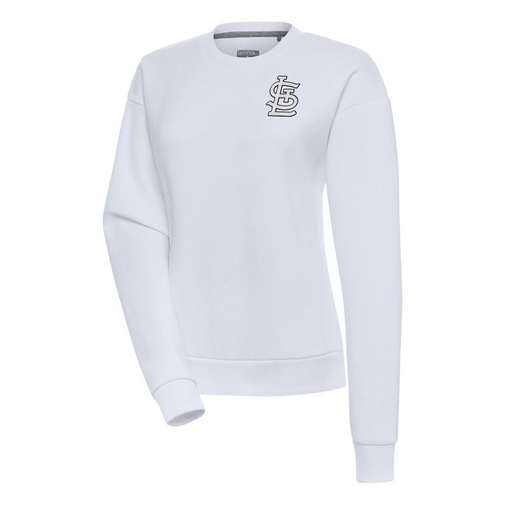St. Louis Cardinals Antigua Women's Brushed Metallic Victory Pullover Sweatshirt White