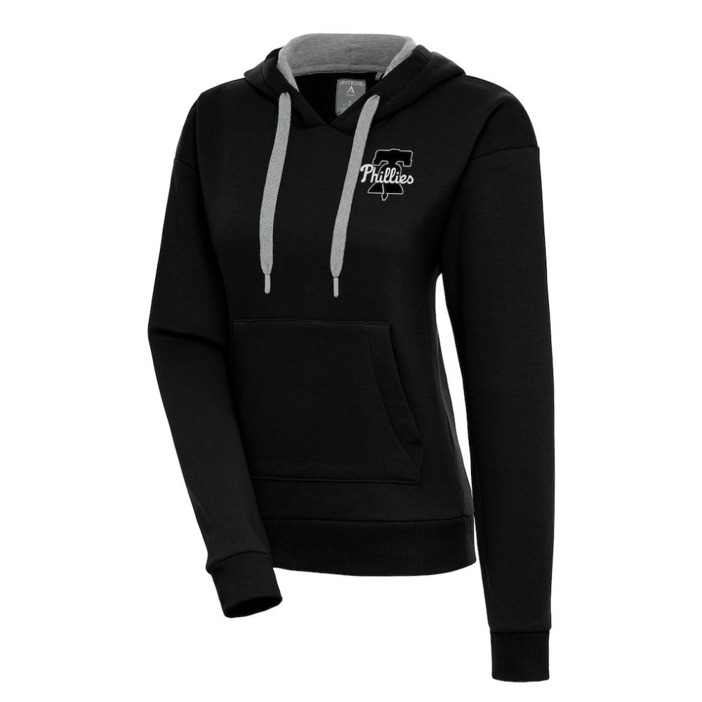 Philadelphia Phillies Antigua Women's Brushed Metallic Victory Pullover Hoodie Black