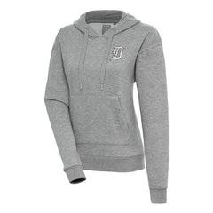 Detroit Tigers Antigua Women's Brushed Metallic Victory Pullover Hoodie Heather Gray