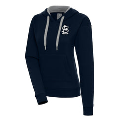 St. Louis Cardinals Antigua Women's Brushed Metallic Victory Pullover Hoodie Navy