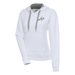 Atlanta Braves Antigua Women's Brushed Metallic Victory Pullover Hoodie White