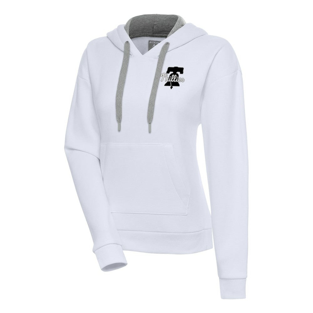 Philadelphia Phillies Antigua Women's Brushed Metallic Victory Pullover Hoodie White