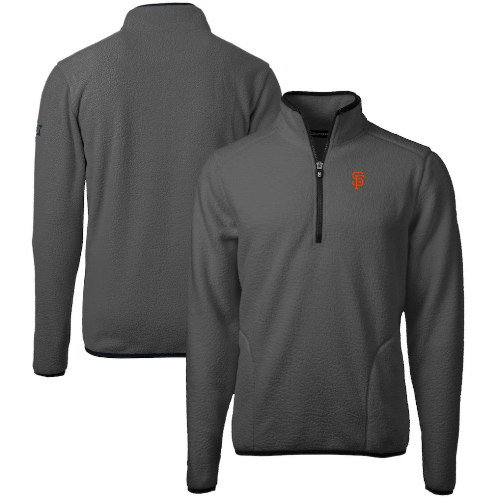 San Francisco Giants Cutter & Buck Cascade Eco Sherpa Fleece Quarter-Zip Pullover Jacket Gray