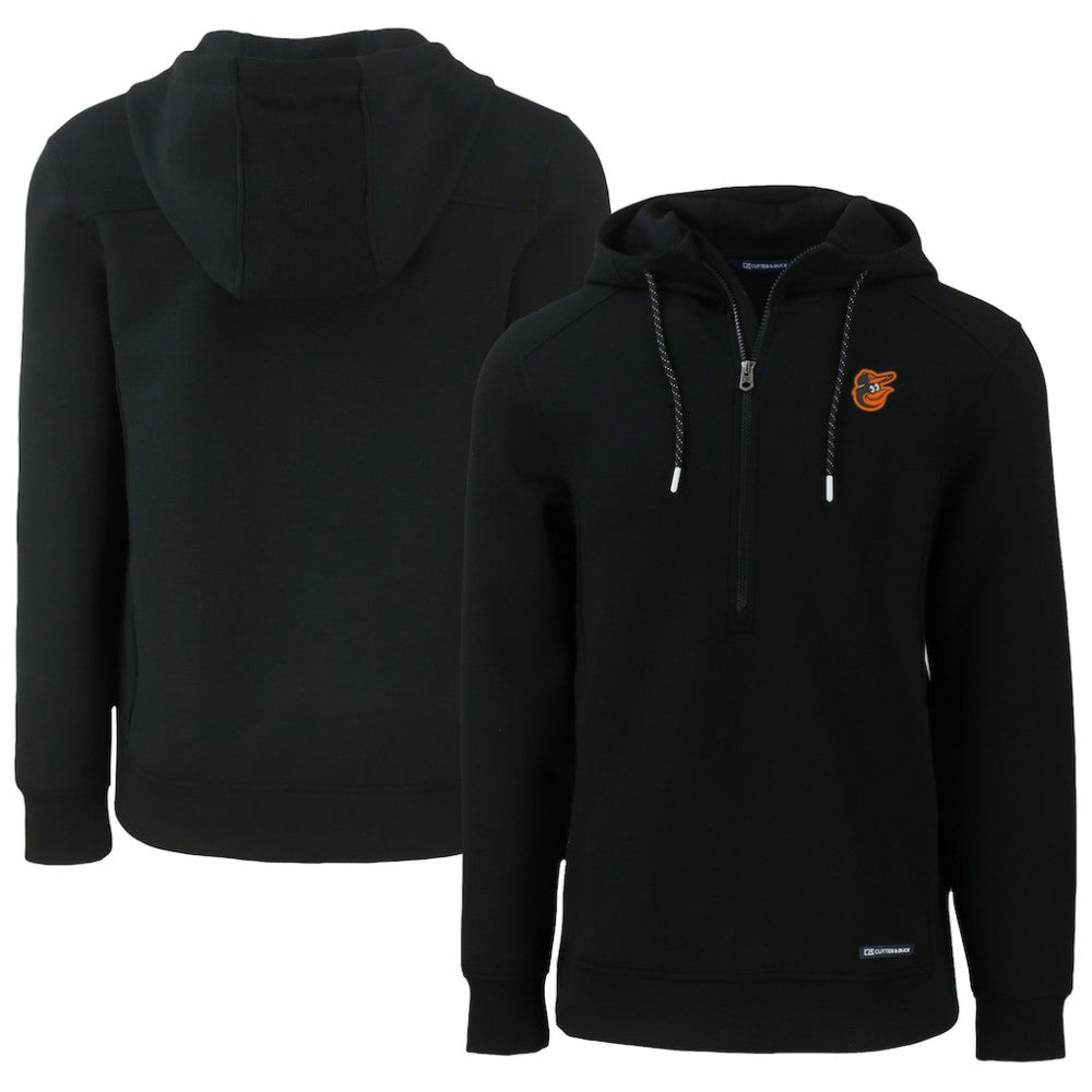 Baltimore Orioles Cutter & Buck Roam Eco Half-Zip Recycled Pullover Hoodie Black