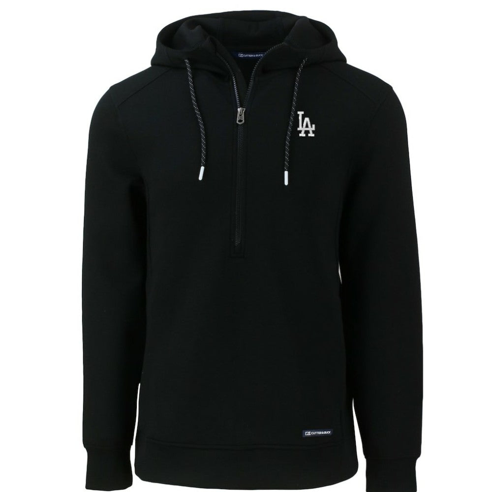 Los Angeles Dodgers Cutter & Buck Roam Eco Half-Zip Recycled Pullover Hoodie Black