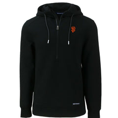 San Francisco Giants Cutter & Buck Roam Eco Half-Zip Recycled Pullover Hoodie Black
