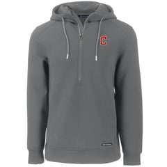 Cleveland Guardians Cutter & Buck Roam Eco Half-Zip Recycled Pullover Hoodie Gray