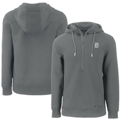 Detroit Tigers Cutter & Buck Roam Eco Half-Zip Recycled Pullover Hoodie Gray