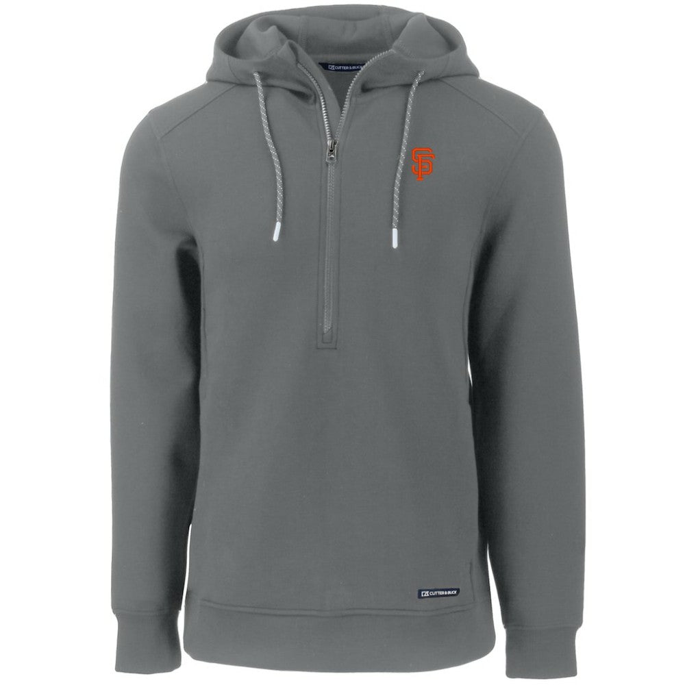 San Francisco Giants Cutter & Buck Roam Eco Half-Zip Recycled Pullover Hoodie Gray