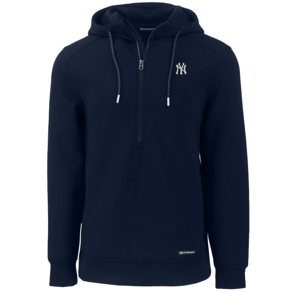 New York Yankees Cutter & Buck Roam Eco Half-Zip Recycled Pullover Hoodie Navy