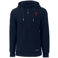 Philadelphia Phillies Cutter & Buck Roam Eco Half-Zip Recycled Pullover Hoodie Navy
