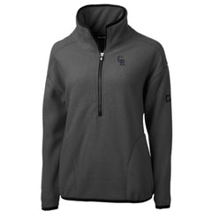 Colorado Rockies Cutter & Buck Women's Roam Cascade Eco Sherpa Fleece Half-Zip Pullover Jacket Gray