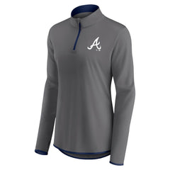 Atlanta Braves Profile Women's Plus Size Quarter-Zip Jacket Charcoal