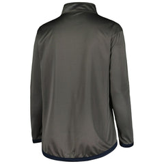 New York Yankees Profile Women's Plus Size Quarter-Zip Jacket Charcoal