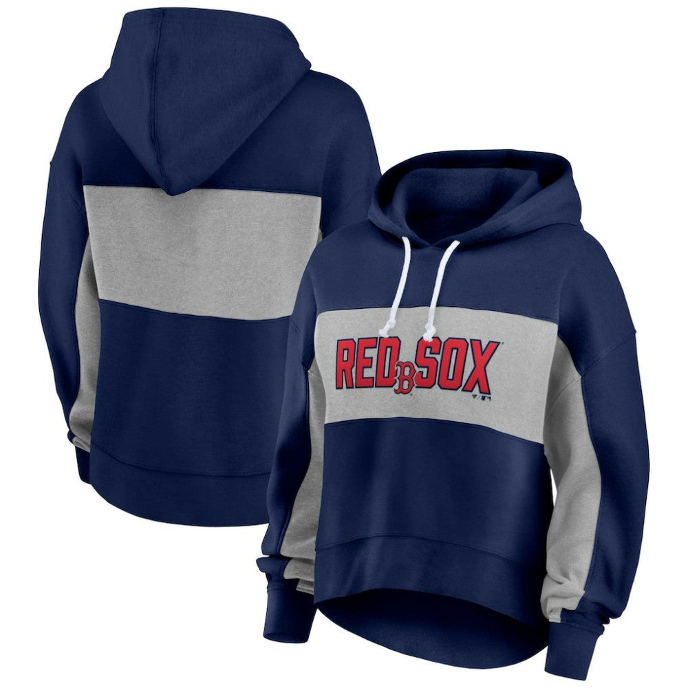 Boston Red Sox Profile Women's Plus Size Pullover Hoodie Navy