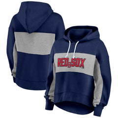 Boston Red Sox Profile Women's Plus Size Pullover Hoodie Navy