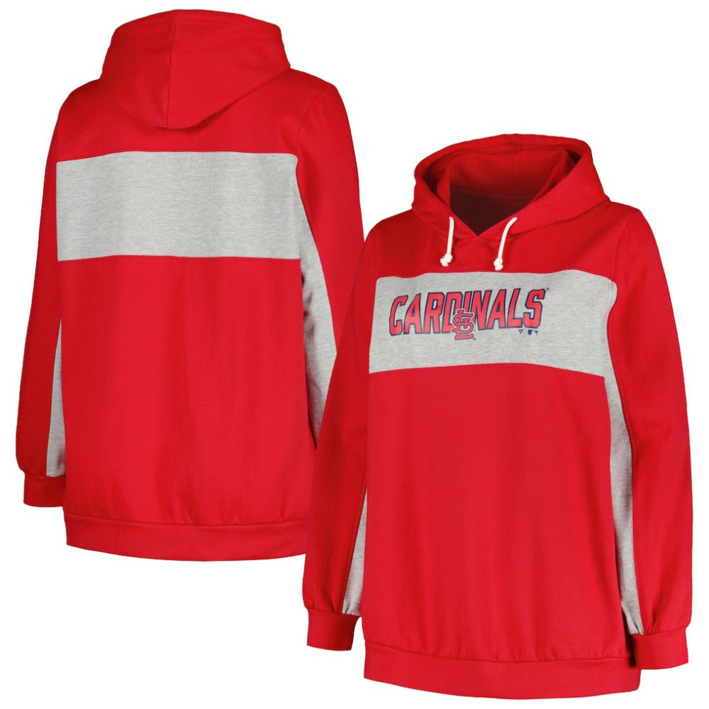 St. Louis Cardinals Profile Women's Plus Size Pullover Hoodie Red