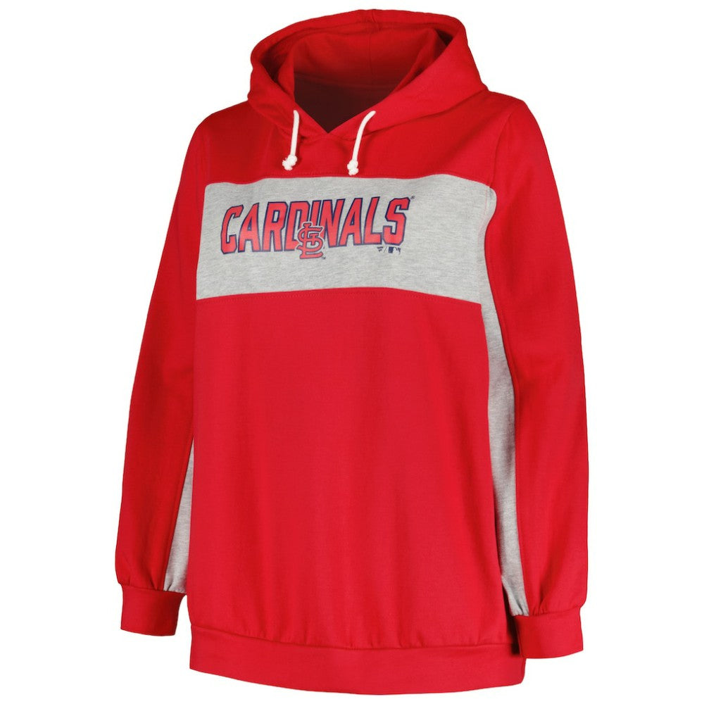 St. Louis Cardinals Profile Women's Plus Size Pullover Hoodie Red