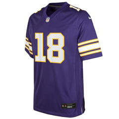 Justin Jefferson Minnesota Vikings Youth Game Jersey - Purple