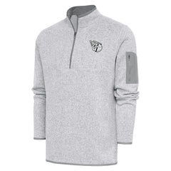 Cleveland Guardians Antigua Metallic Fortune Quarter-Zip Pullover Jacket Pewter
