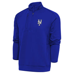 New York Mets Antigua Metallic Generation Quarter-Zip Pullover Top Royal | New Era