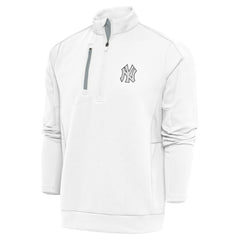 New York Yankees Antigua Metallic Generation Quarter-Zip Pullover Top White | New Era