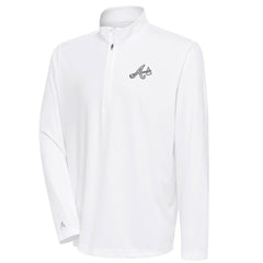 Atlanta Braves Antigua Metallic Tribute Quarter-Zip Top White
