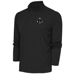 Boston Red Sox Antigua Metallic Tribute Quarter-Zip Top Charcoal