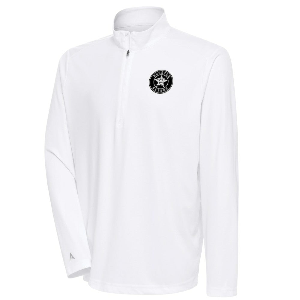 Houston Astros Antigua Metallic Tribute Quarter-Zip Top White