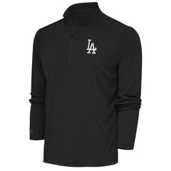 Los Angeles Dodgers Antigua Metallic Tribute Quarter-Zip Top Charcoal