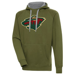 Minnesota Wild Antigua Victory Pullover Hoodie Olive