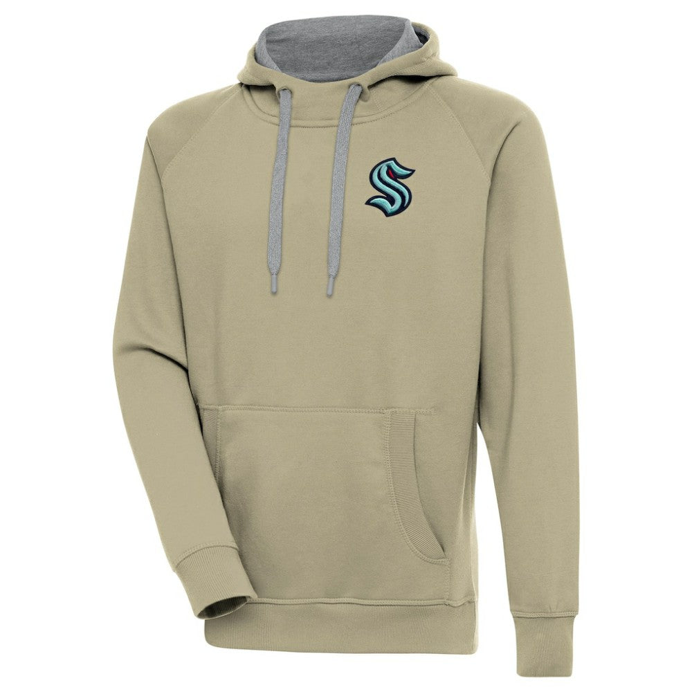 Seattle Kraken Antigua Victory Pullover Hoodie Khaki