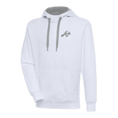 Atlanta Braves Antigua Metallic Victory Pullover Hoodie White