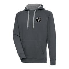 Chicago Cubs Antigua Metallic Victory Pullover Hoodie Charcoal