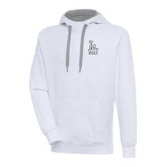 Los Angeles Dodgers Antigua Metallic Victory Pullover Hoodie White