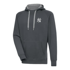 New York Yankees Antigua Metallic Victory Pullover Hoodie Charcoal