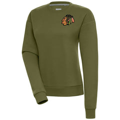 Chicago Blackhawks Antigua Women's Victory Pullover Sweatshirt Olive