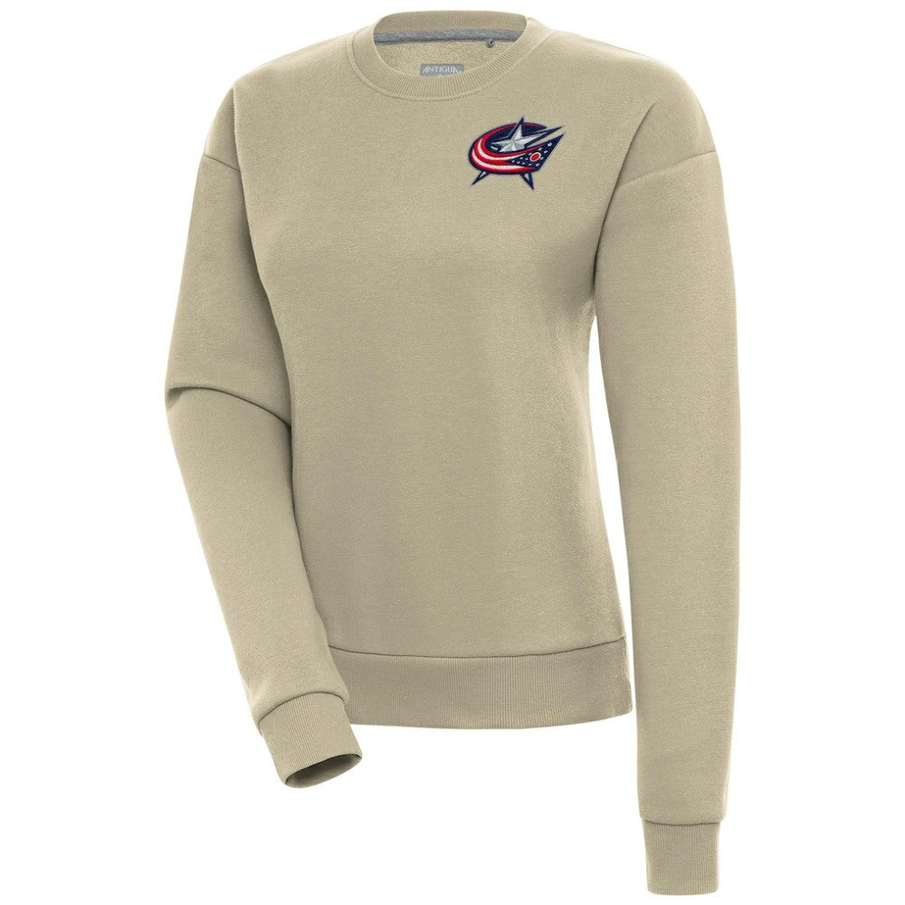 Columbus Blue Jackets Antigua Women's Victory Pullover Sweatshirt Khaki