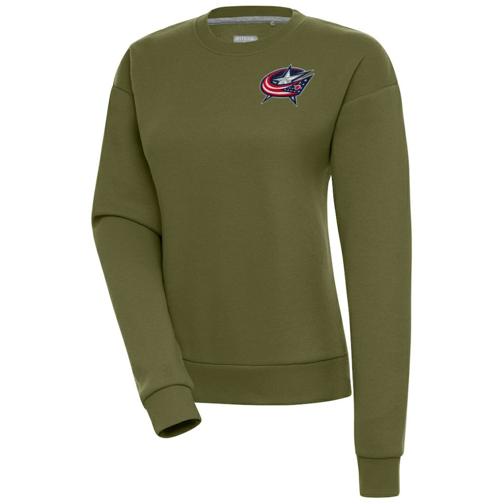 Columbus Blue Jackets Antigua Women's Victory Pullover Sweatshirt Olive