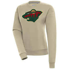 Minnesota Wild Antigua Women's Victory Pullover Sweatshirt Khaki
