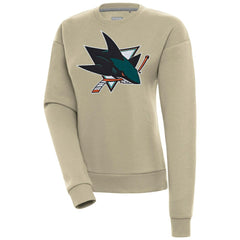 San Jose Sharks Antigua Women's Victory Pullover Sweatshirt Khaki