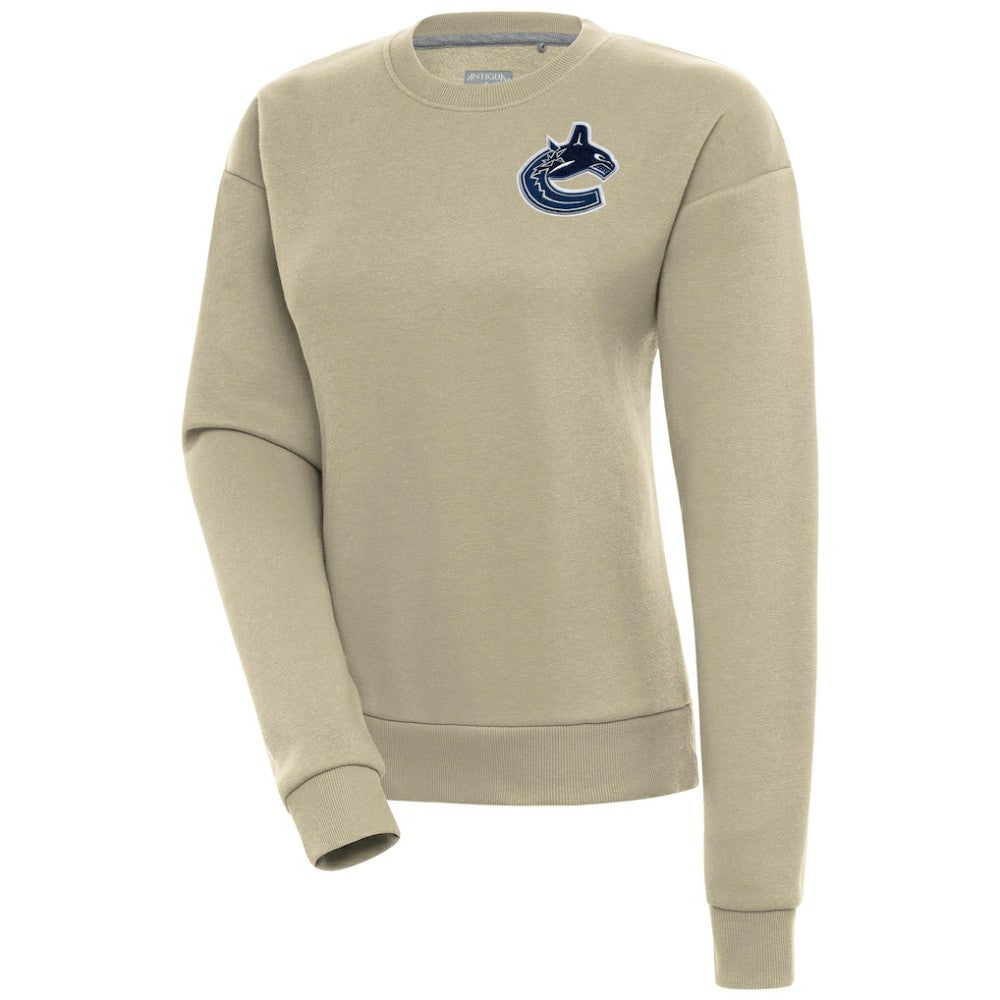 Vancouver Canucks Antigua Women's Victory Pullover Sweatshirt Khaki