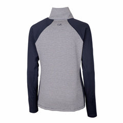 Milwaukee Brewers Cutter & Buck Women's DryTec Forge Tonal Stripe Half-Zip Top Navy
