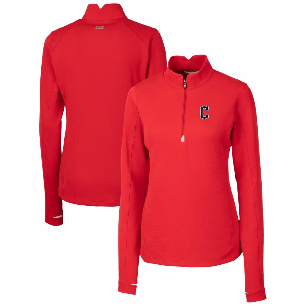 Cleveland Guardians Cutter & Buck Women's DryTec Traverse Stretch Quarter-Zip Pullover Top Red