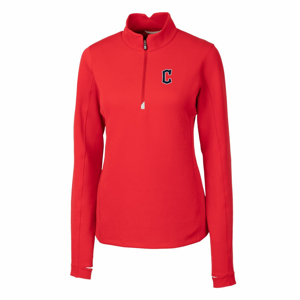 Cleveland Guardians Cutter & Buck Women's DryTec Traverse Stretch Quarter-Zip Pullover Top Red