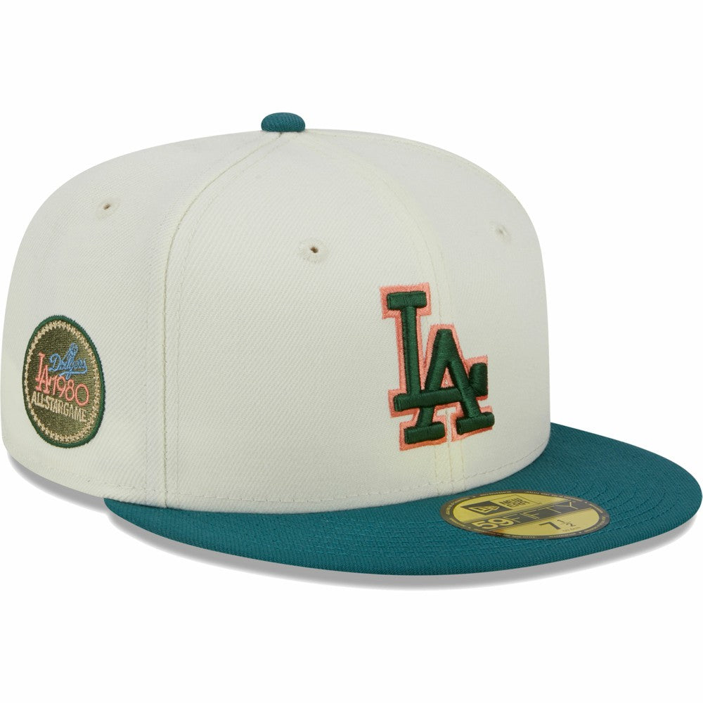 Los Angeles Dodgers Chrome 59FIFTY Fitted Hat Cream | New Era